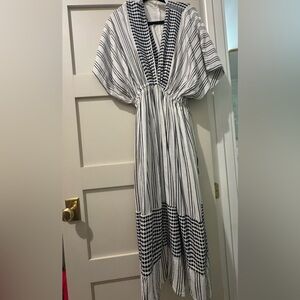 LemLem Hiwot Plunge Neck Dress